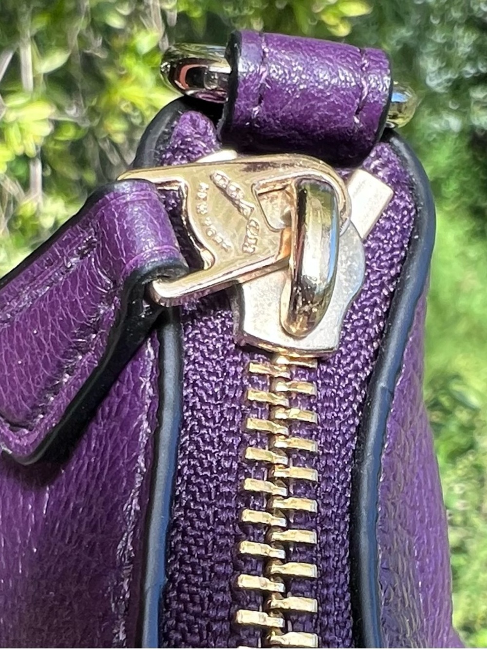 COACH Purple Pebble Leather Shoulder/Crossbody Purse w Gold Hardware AUTHENTIC - Picture 8 of 14
